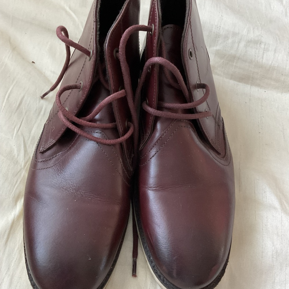 Men's Burgundy Leather Shoes